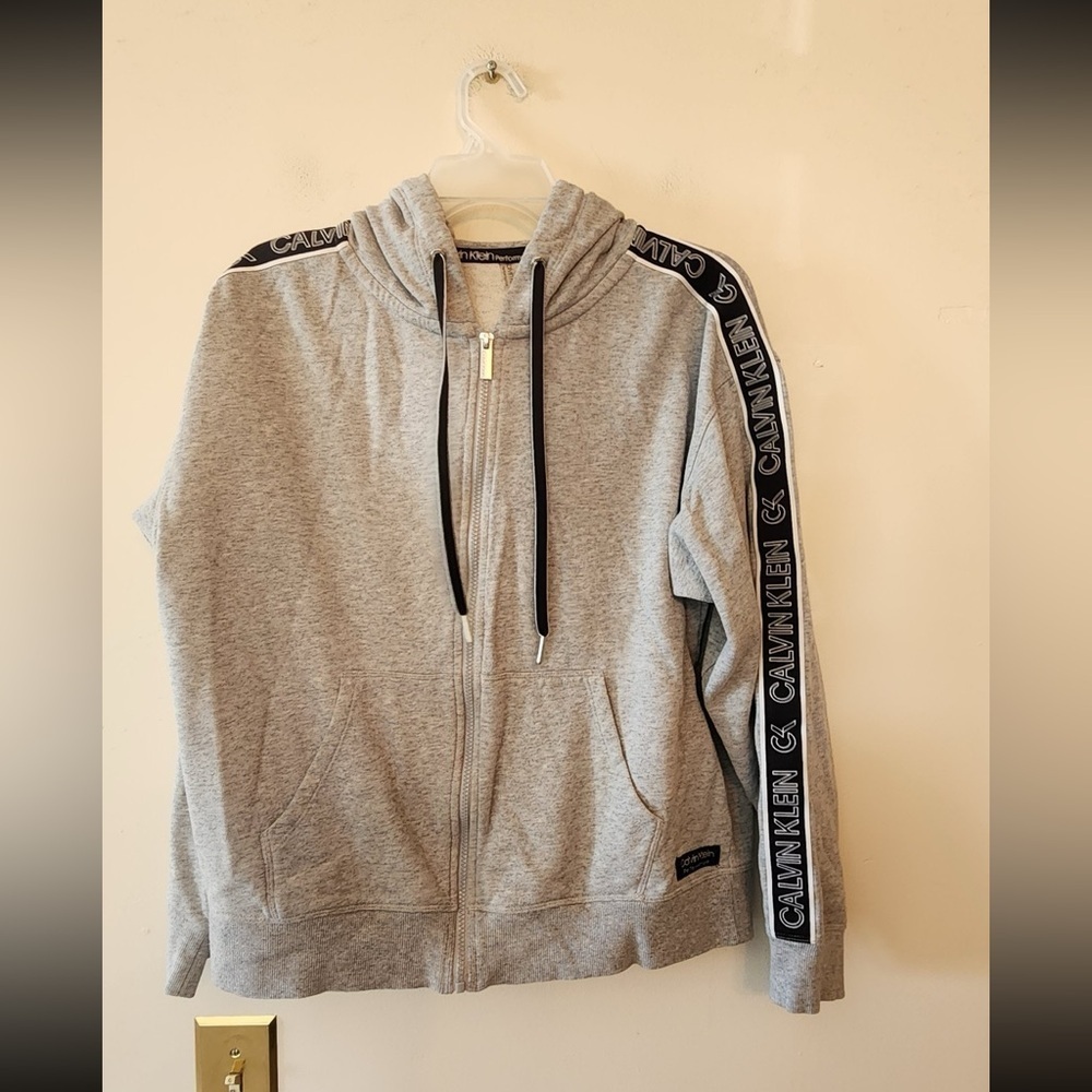 Calvin Klein Performance grey and black full zip hoodie size womens medium